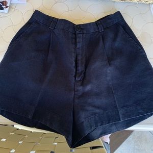 Black Linen Reformation Shorts